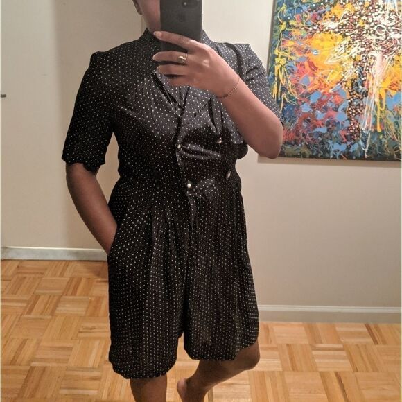 Vintage Pants - Polka dot romper  